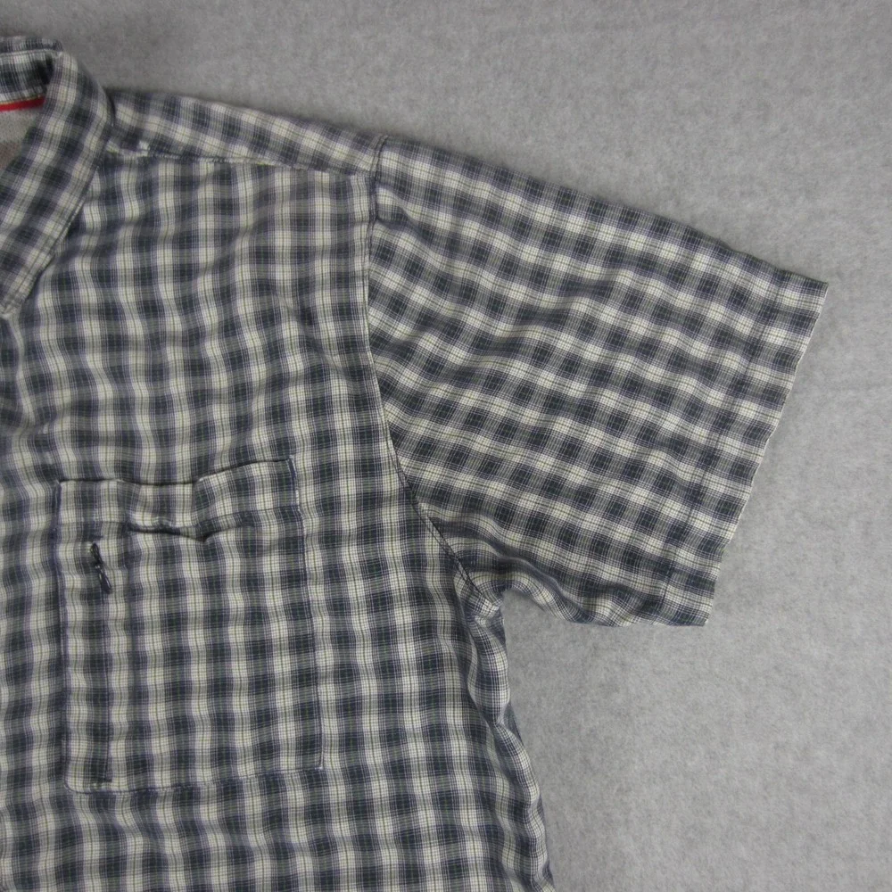 The North Face Shirt Mens XL Blue Tartan Plaid Short Sleeve‎ Lightweight Pocket